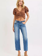 Risen Blue Haven High Rise Crop Boyfriend Tapered Jeans-Women's Jeans-Shop Z & Joxa