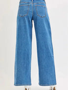 Risen Blue Mirage Mid Rise Wide Leg Jeans with Pleated Detail-Women's Jeans-Shop Z & Joxa