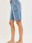 Risen Breezy Panel Double Button Slouchy Jorts in Medium-Women's Shorts-Shop Z & Joxa