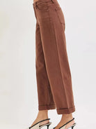 Risen Butterscotch Edit Tummy Control Mid Rise Ankle Barrel Relaxed Baggy-Women's Jeans-Shop Z & Joxa