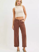 Risen Butterscotch Edit Tummy Control Mid Rise Ankle Barrel Relaxed Baggy-Women's Jeans-Shop Z & Joxa