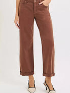 Risen Butterscotch Edit Tummy Control Mid Rise Ankle Barrel Relaxed Baggy-Women's Jeans-Shop Z & Joxa