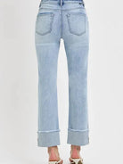 Risen Chill Cuff High Rise Straight Cuffed Jeans-Women's Jeans-Shop Z & Joxa