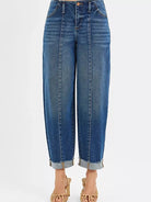 Risen City Stroll Highrise Barrel Cuffed Jeans-Women's Jeans-Shop Z & Joxa