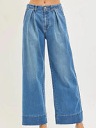 Risen City Stroll Slouchy Wide Leg Jeans With Pleats-Women's Jeans-Shop Z & Joxa