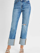 Risen CityStride High Rise Ankle Straight Wide Cuffed Jeans-Women's Jeans-Shop Z & Joxa