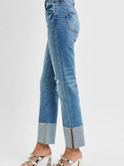 Risen CityStride High Rise Ankle Straight Wide Cuffed Jeans-Women's Jeans-Shop Z & Joxa