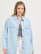 Risen Coastal Stripe Oversized Stripe Denim Shacket-Women's Shirts & Tops-Shop Z & Joxa