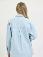Risen Coastal Stripe Oversized Stripe Denim Shacket-Women's Shirts & Tops-Shop Z & Joxa