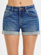 Risen Coastline Cuffed Low Rise Cuffed Denim Shorts-Women's Shorts-Shop Z & Joxa