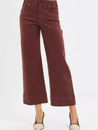Risen Cocoa Contour Tummy Control High Rise Wide Crop Jeans-Women's Jeans-Shop Z & Joxa