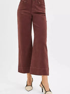 Risen Cocoa Contour Tummy Control High Rise Wide Crop Jeans-Women's Jeans-Shop Z & Joxa