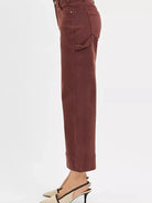 Risen Cocoa Contour Tummy Control High Rise Wide Crop Jeans-Women's Jeans-Shop Z & Joxa