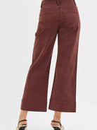 Risen Cocoa Contour Tummy Control High Rise Wide Crop Jeans-Women's Jeans-Shop Z & Joxa