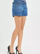 Risen Cool Girl Slouchy Denim Shorts with Belt-Women's Shorts-Shop Z & Joxa