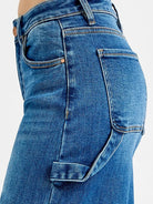 Risen Crush Patch High Rise Wide Leg Patch Detailed Jeans-Women's Jeans-Shop Z & Joxa