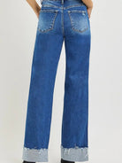 Risen Cuffed & Collected High Rise Wide Leg Jeans With Cuffs-Women's Jeans-Shop Z & Joxa