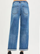 Risen Cuffed Comfort Slouch Ankle Boyfriend Cuffed Hem Jeans-Women's Jeans-Shop Z & Joxa