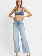 Risen CurveCuff Tummy Control High Rise Ankle Jeans in Light Stone-Women's Jeans-Shop Z & Joxa