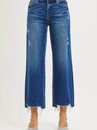 Risen Cut to the Chase High Rise Fringe Hem Cropped Jeans-Women's Jeans-Shop Z & Joxa