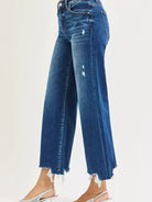 Risen Cut to the Chase High Rise Fringe Hem Cropped Jeans-Women's Jeans-Shop Z & Joxa