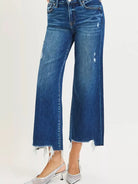 Risen Cut to the Chase High Rise Fringe Hem Cropped Jeans-Women's Jeans-Shop Z & Joxa