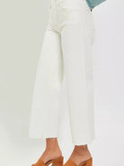 Risen Daydream Cream Tummy Control High Rise Wide Crop Jeans-Women's Jeans-Shop Z & Joxa