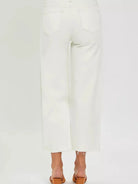 Risen Daydream Cream Tummy Control High Rise Wide Crop Jeans-Women's Jeans-Shop Z & Joxa