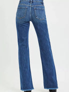 Risen Distress to Impress Frayed Waist and Hem Bootcut Jeans-Women's Jeans-Shop Z & Joxa