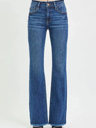 Risen Distress to Impress Frayed Waist and Hem Bootcut Jeans-Women's Jeans-Shop Z & Joxa