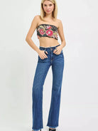 Risen Distress to Impress Frayed Waist and Hem Bootcut Jeans-Women's Jeans-Shop Z & Joxa