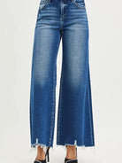 Risen Distressed & Unbothered High Rise Wide Leg Jeans-Women's Jeans-Shop Z & Joxa