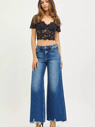 Risen Distressed & Unbothered High Rise Wide Leg Jeans-Women's Jeans-Shop Z & Joxa