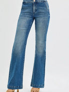 Risen Double Take Tummy Control High Rise Jeans with Double Buttons-Women's Jeans-Shop Z & Joxa