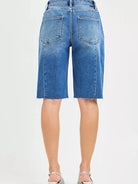 Risen Downtown Slouch Raw Hem Slouchy Seamed Jorts-Women's Shorts-Shop Z & Joxa