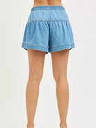 Risen Easy Breeze Elastic Band Slouchy Shorts With Shirred Detail-Women's Shorts-Shop Z & Joxa