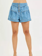 Risen Easy Breeze Elastic Band Slouchy Shorts With Shirred Detail-Women's Shorts-Shop Z & Joxa