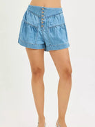 Risen Easy Breeze Elastic Band Slouchy Shorts With Shirred Detail-Women's Shorts-Shop Z & Joxa
