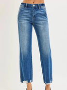 Risen Edge Appeal High Rise Ankle Distressed Hem Detail Jeans-Women's Jeans-Shop Z & Joxa