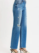 Risen Edge & Ease High-Rise Ankle Straight Distressed Jeans-Women's Jeans-Shop Z & Joxa