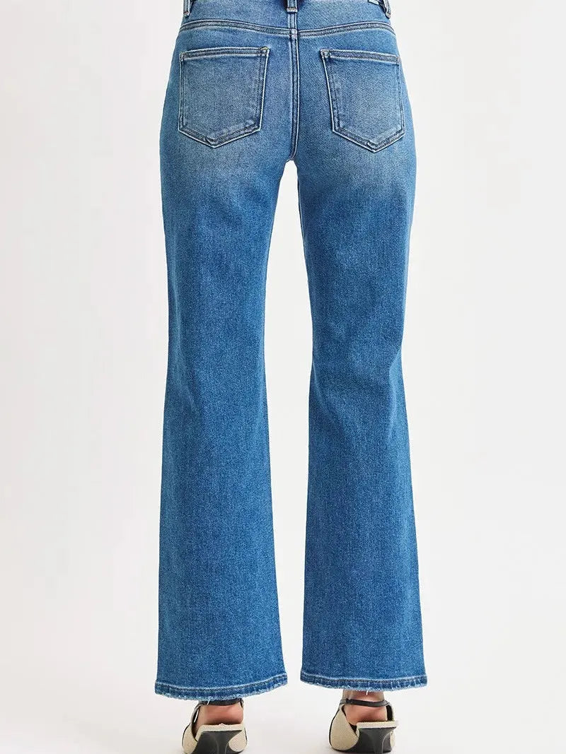 Risen Edge & Ease High-Rise Ankle Straight Distressed Jeans-Women's Jeans-Shop Z & Joxa