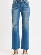 Risen Edge & Ease High-Rise Ankle Straight Distressed Jeans-Women's Jeans-Shop Z & Joxa