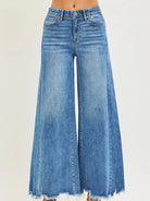 Risen Elevation High Rise Wide Leg Ankle Jeans Medium Wash-Women's Jeans-Shop Z & Joxa