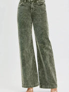 Risen Evergreen Charm High Rise Wide Leg Corduroy Jeans-Women's Jeans-Shop Z & Joxa