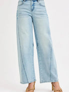 Risen Everyday Barrel Mid-Rise Jeans in Light Wash-Women's Jeans-Shop Z & Joxa