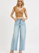 Risen Everyday Barrel Mid-Rise Jeans in Light Wash-Women's Jeans-Shop Z & Joxa