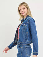 Risen Everyday Icon Basic Fitted Button Down Denim Jacket-Coats & Jackets-Shop Z & Joxa