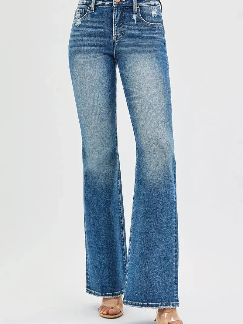 Risen Flare Affair Tummy Control High Rise Flare Jeans-Women's Jeans-Shop Z & Joxa