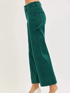 Risen Forest Contour Tummy Control High Rise Wide Crop Jeans-Women's Jeans-Shop Z & Joxa