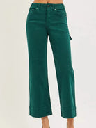 Risen Forest Contour Tummy Control High Rise Wide Crop Jeans-Women's Jeans-Shop Z & Joxa